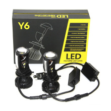 LED Mini Projector Lens Car Styling Headlight Bulbs 8000lm Fan LED Headlight